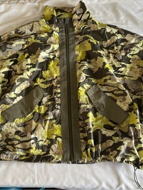 Nike Olive and Yellow Floral Camo Bomber Jacket
